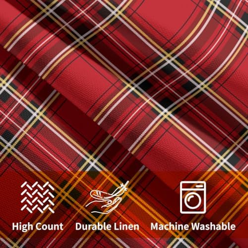 Christmas Plaid Pillow Covers 24x24 Set of 2 Red Highly Absorbent - Image 6
