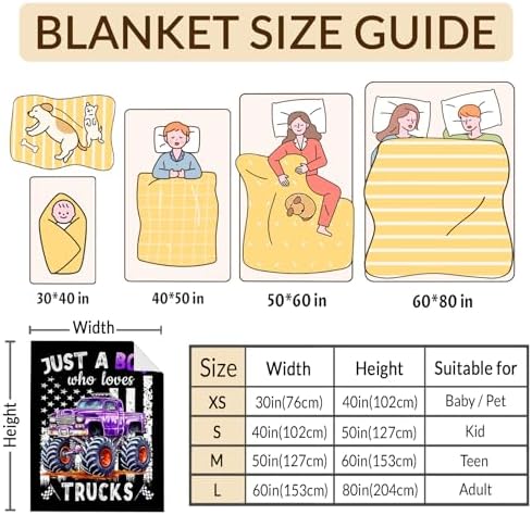 Boys Blanket for Kids Truck Lovers - 30x40 Inches Cute Truck Throw Blanket Gifts - Black Soft Fuzzy Car Blankets for Lap Couch Bed Travel - Image 3