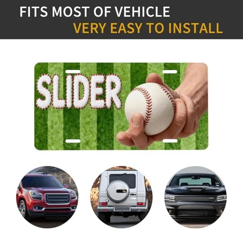 Baseball Slider Front License Plate 6" * 12" for Women