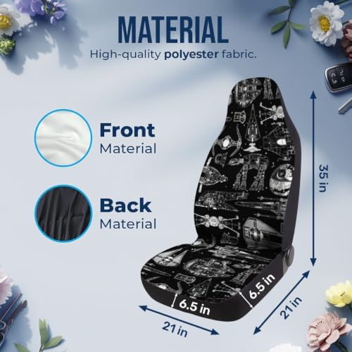 GENANY Dark Horror Pattern Car Seat Covers, 2-Piece Front Seat Set
