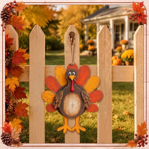 Yalikop Thanksgiving Door Sign 3D Wooden Turkey Decoration - Image 6