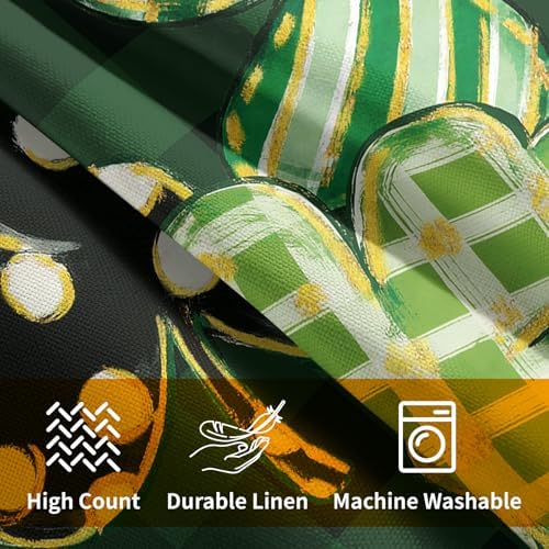 St Patricks Day Pillow Covers 22x22 Set of 2 Shamrock Clover Dark Green Throw Pillow Covers Spring Pillowcase Linen Farmhouse Decorative Buffalo Plaid Cushion Case Couch for Indoor Home Decor - Image 6