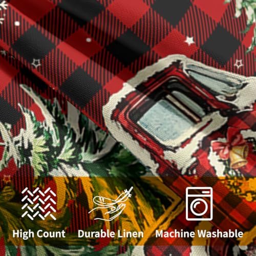 Christmas Buffalo Plaid Truck Throw Pillow Covers 16x16 Set of 2 Snowflakes - Image 6