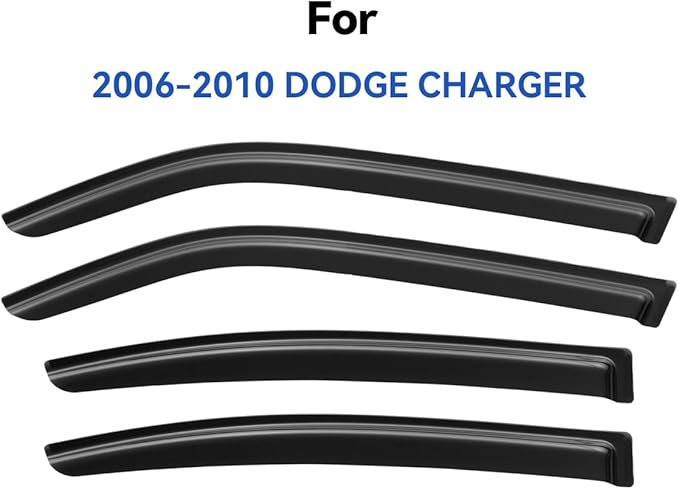 Window Visors Rain Guards for 2006 2007 2008 2009 2010 Dodge Charger, - Image 2