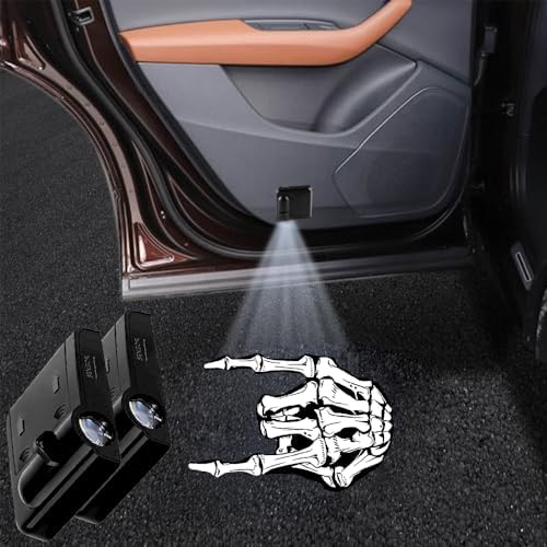 2PCS Skeleton Finger Cars Door Logo Projector LED Shadow Light Welcome Lamp