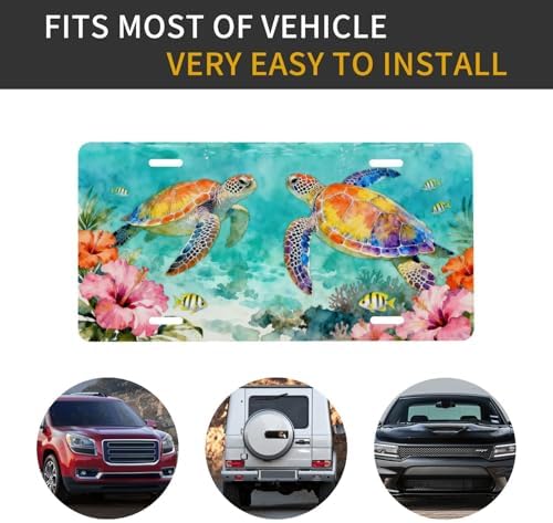 Tropical Sea Turtles Front License Plate 6" * 12" for Women