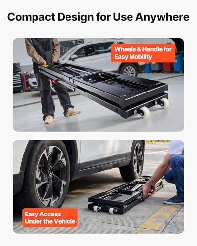 VEVOR Portable Car Lift, 9000 lbs Capacity, Heavy Duty Steel Truck Lift with 28" Max Height, 120V Power Unit, Wheels, 4 Rubber Pads & 4 Lifting Columns for Cars, SUVs, Trucks, Home Garage or Shop Use - Image 4