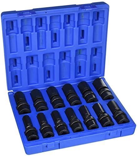 Grey Pneumatic (1313UMD) 1/2" Drive 13-Piece Deep Length Metric Universal Socket Set by Grey+Pneumatic