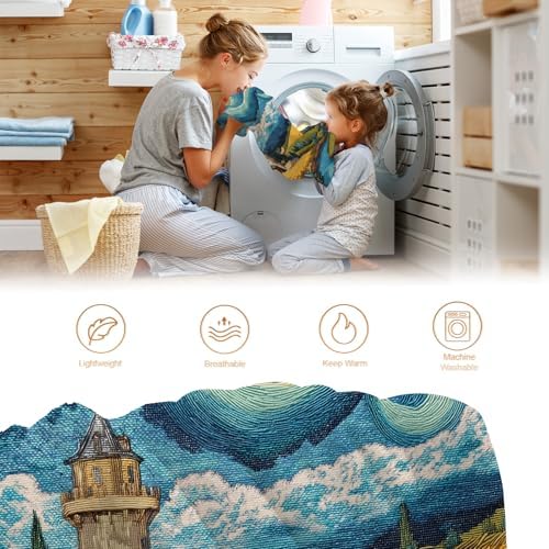 Art Blanket Gifts for Men Women Kids Teen Boys Girls Birthday Christmas Halloween Easter Starry Night Art Decor Dad Husband Mom Friends Throw Blanket 50"x60" - Image 6