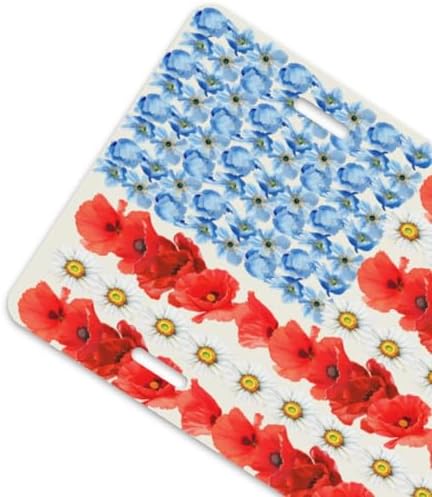 Poppy American Flag Front License Plate 6" * 12" for Women