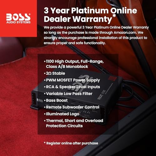 BOSS Audio Systems R1100M 1100 Watt Monoblock Car Amplifier