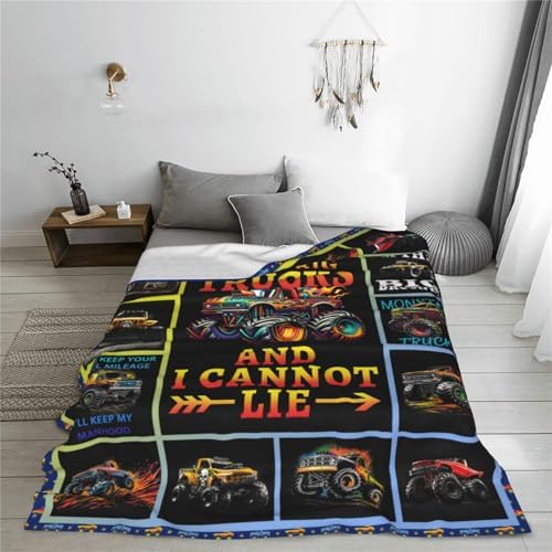 Truck Blanket Trucks Throw Blanket Truck Car Lover Gift for Boys Kids Room Decor Soft Warm Fleece Flannel Plush Blankets for Couch Sofa Bed 40"X50" - Image 5
