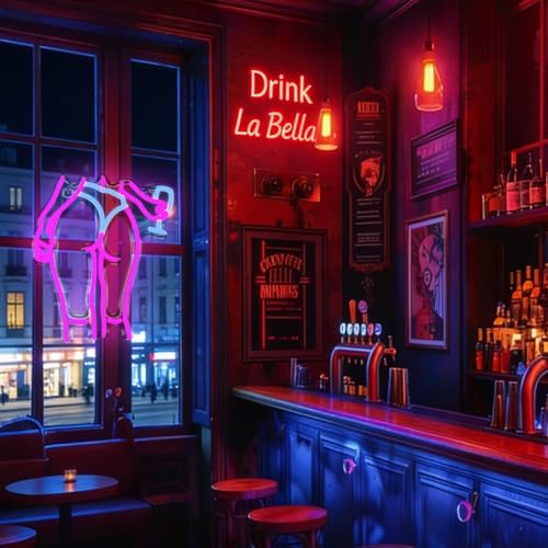 Lady Neon Signs Neon Signs for Wall Decor Pink Blue LED Light Sign for Preppy Room Decor Bedroom with Woman Pattern Light Up Sign for Birthday Party Decoration USB Powered - Image 5