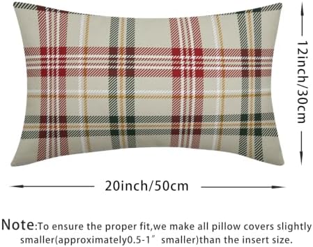 Christmas Plaid Lumber Pillow Covers 12x20 Set of 2 Cream Highly Absorbent - Image 4