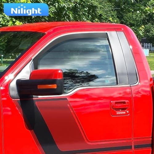 Nilight in-Channel Rain Guards for Ford F150 Reg/Super Cab 2021-2026 2PCS