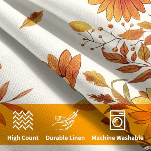 Fall Pumpkin Pillow Covers 18x18 Set of 2 Orange White Leaves Sunflower Outdoor Throw Pillows Covers Autumn Thanksgiving Harvest Decorative Farmhouse Cushion Case for Living Room Couch Sofa - Image 6