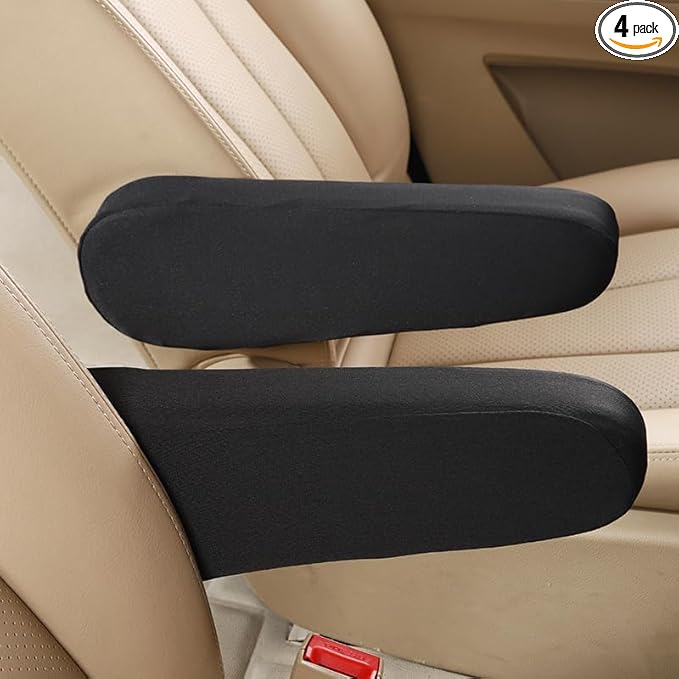 Automotive Black Cloth Fabric Armrest Covers by AEVEA