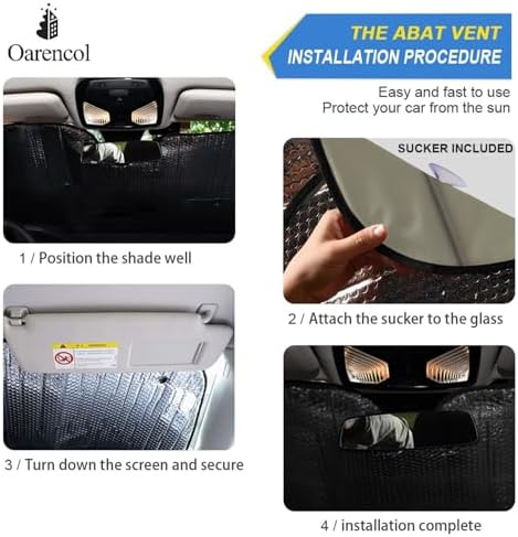 Fun Cute Cat Driving Car Windshield Sun Shade Foldable UV Ray Sun Visor Protector Sunshade to Keep Your Vehicle Cool (57" x 31.5")