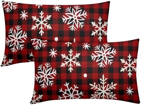 Winter Christmas Snowflake Pillow Covers 12x20 Set of 2 Highly Absorbent by Unknown