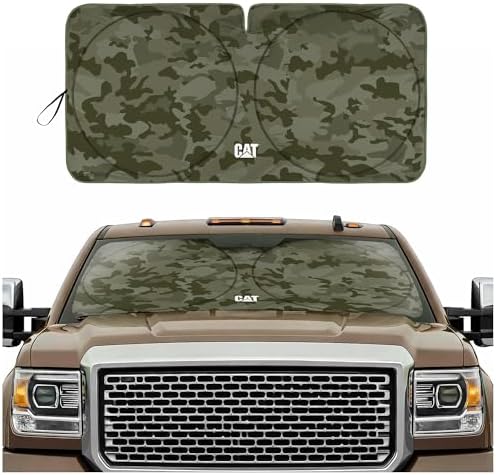 Windshield Sun Shade for GMC Sierra 2500 2015-2019, Foldable Front Window Sunshade, UV Heat Blocker, Interior Protection Sun Shield, Keeps Truck Cab Cool, Heavy-Duty Truck Accessory - Green Camo