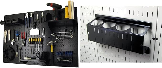 Wall Control Pegboard Metal Organizer, 4 ft. Black, Storage Rack by Wall+Control