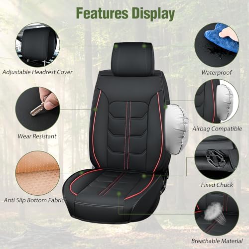 Nilight Car Seat Cover Custom Fit 2007-2024 Jeep Wrangler JK JL 4-Door
