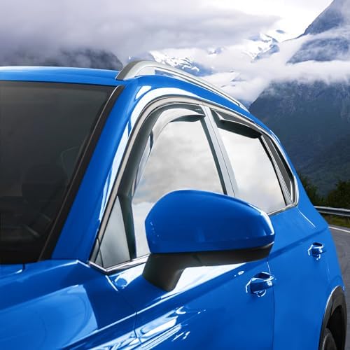 Goodyear Shatterproof in-Channel Window Deflectors for Volkswagen Taos 2022-2026, Rain Guards, Window Visors for Cars, Vent Deflector, Car Accessories, 4 pcs - GY007938