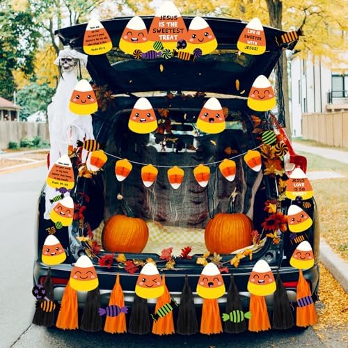 Yeaqee 36 Pcs Religious Trunk or Treat Car Decorations Jesus Candy Corn - Image 4