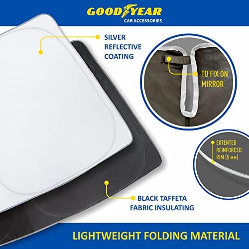 Goodyear Foldable Windshield Sunshade for Jeep Compass 2017-2026, SUV car Accessories, Sunshade Cover, Sun Shade Car Windshield, Window Sun Blocker - GY008274