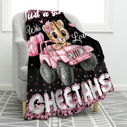 Jekeno Cheetah Print Blanket Gifts, Just a Girls Theme 50"x60" by Jekeno