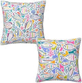 Graffiti Fish Throw Pillow Covers 18x18 inch Set of 2 by Mshutbna
