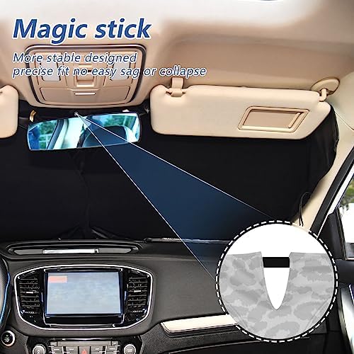 White Leopard Car Windshield Sun Shade Animal Skin Print Foldable Sunshade Front Window Visor Protector Blocks UV Rays Heat Keep Vehicle Cool (59 x 30 in)