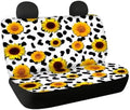 Car Rear Seat Covers,Cow Sunflower Auto Back Seat Protector Decoration Non-Slip Mat Flat Cloth Vehicles Rear Bench Cover for Women Men