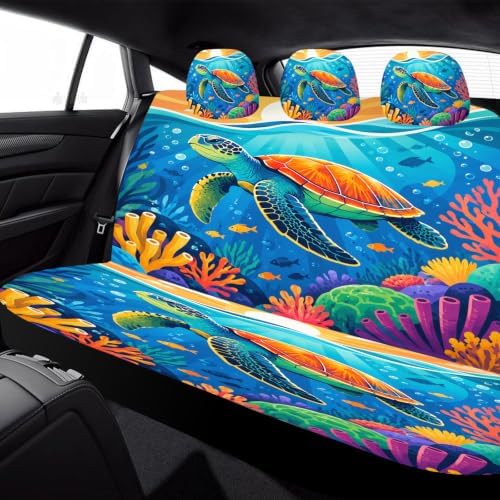 Sea Turtle Car Seat Covers Full Set, Universal Auto Seat Protector