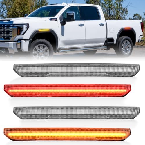 Nilight Fender Side Marker Lights 4PCS for 2020-2025 GMC Sierra 2500HD