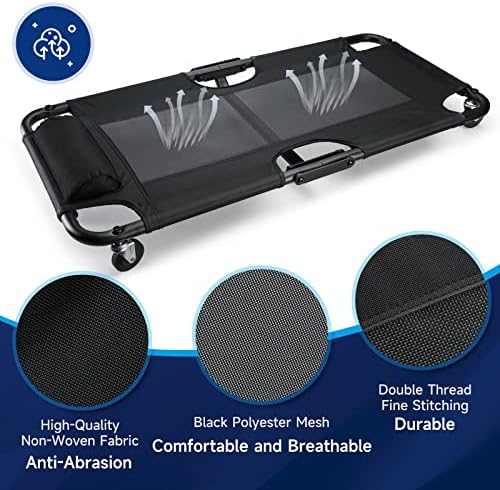 WORKPRO 40-Inch Foldable Automotive Creeper, Heavy Duty Rolling Garage Mechanic Creeper, Padded Headrest, 4 Swivel Wheels, 350 lbs Capacity Car Creeper for Repair & Maintenance - Image 4
