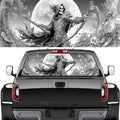 Fantasy Skeleton Rear Window Decal Wrap Graphic, Full Moon Gothic Reaper Vinyl Window Film Truck Back Window Decals,Pickup Trucks Back Window Stickers 66 x 22 inch