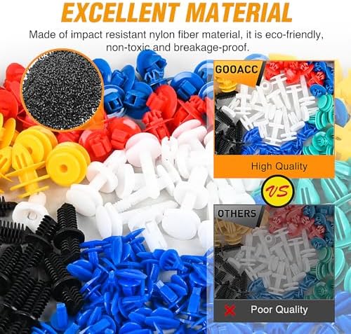 GOOACC 1315PCS Retainer Clips Interior Accessories - 56 Most Popular Sizes Bumper Trim Body Clips with Fasteners Remover and 10Pcs Reusable Cable Ties for Toyota Nissan Ford BMW Chevy Honda Subaru - Image 6