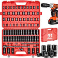 VEVOR 91-Piece 1/2" Drive Impact Socket Set, Deep & Shallow Kit by VEVOR