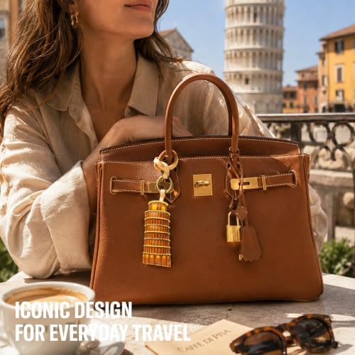 Travel Icon Leather Bag Charm - Unique Keychain Purse Charm For Handbags
