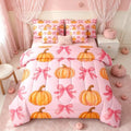 Erosebridal 7 Pcs Pumpkin Bed in A Bag Twin Kawaii Pink Bowknot Bedding Set by Erosebridal