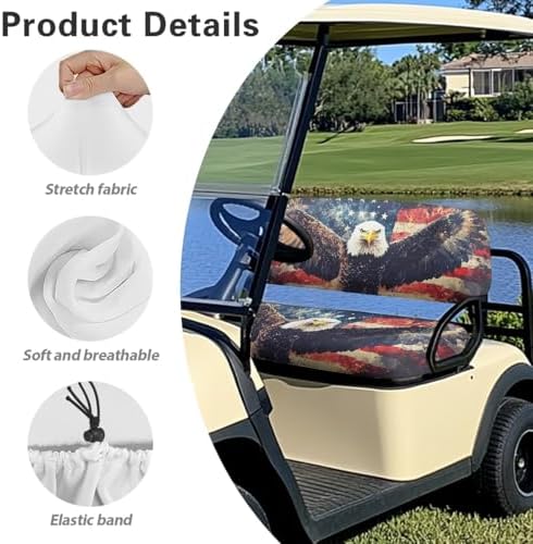 Yewatlles Bright Fly Eagle Golf Cart Front Seat Covers Fit for Club Car Seat Cushion Waterproof Breathable Comfortable Replacement Seat Cover Anti-Scratch Golf Installation