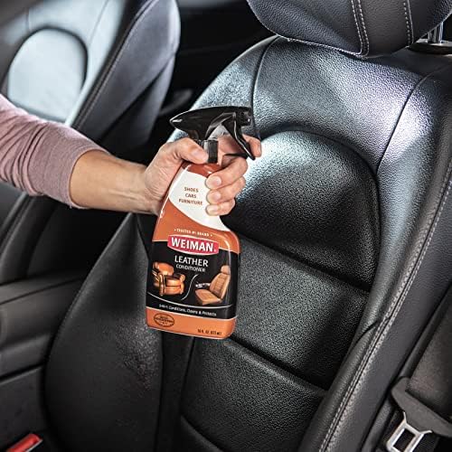 Weiman Leather Cleaner, Conditioner & Protector, 2 Pack Spray with Cloth