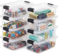 Superio 7.4 Quart Clear Plastic Storage Bin with Lid, Stackable Organizer Box, BPA-Free Storage Container for Home, Garage, School & Office, 8 Pack by Superio