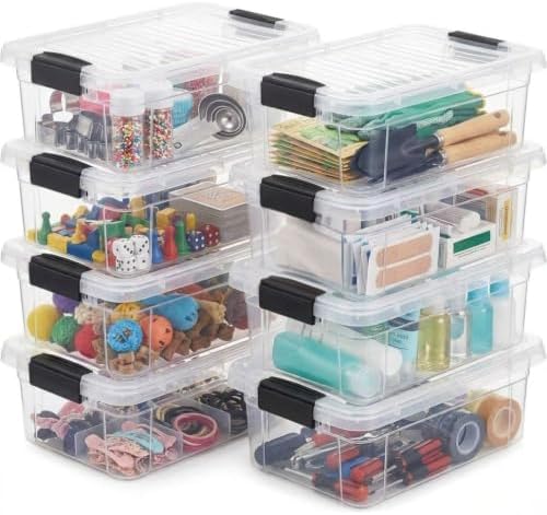Superio 4.5 Quart Clear Plastic Storage Containers with Lids, Stackable Organizer Bins, BPA-Free Storage Boxes for Home, Office, Dorm & Classroom, 8 Pack by Superio