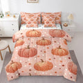 Erosebridal Autumn Full Comforter Set 7 Piece Fall Pumpkin Bedding Sets for Kids Girls Adults Women,Boho Stars Bed in A Bag Vintage Pumpkins Sheet Set with Comforter,Pillow Casea,Pillow Covers by Erosebridal