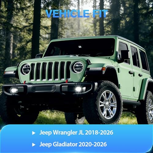 Nilight in-Channel Window Visors for Wrangler JL 2018-2026, 4PCS