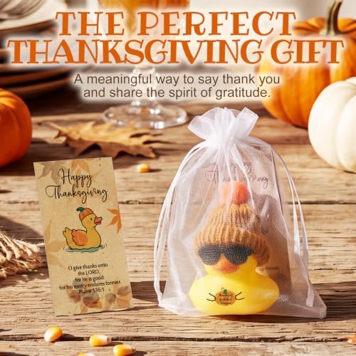Liliful 36 Sets Thanksgiving Christian Rubber Ducks Fall Decorations - Image 6