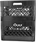JEZERO 24 Quart 2-Pack Heavy Duty Plastic Crate | Stackable Multi-Purpose Storage Bin for Garage, Home, Office, Groceries, Outdoor, Camping & Kayaking | Black Utility Tote, 19" x 13" x 11" by Jezero