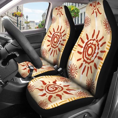 GENANY Celestial Sun Car Seat Covers, 2-Piece Front Seat Set